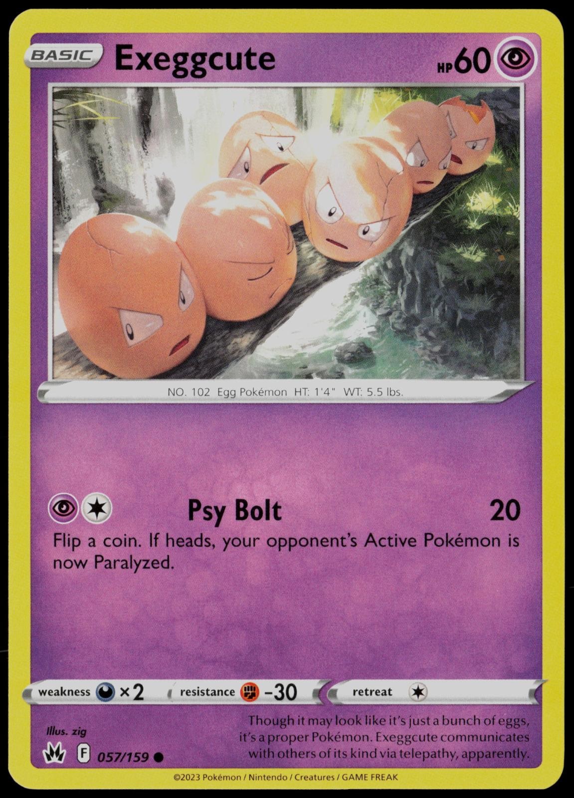 Carta Pokemon Zenith Corona Comune Exeggcute 057/159 NM