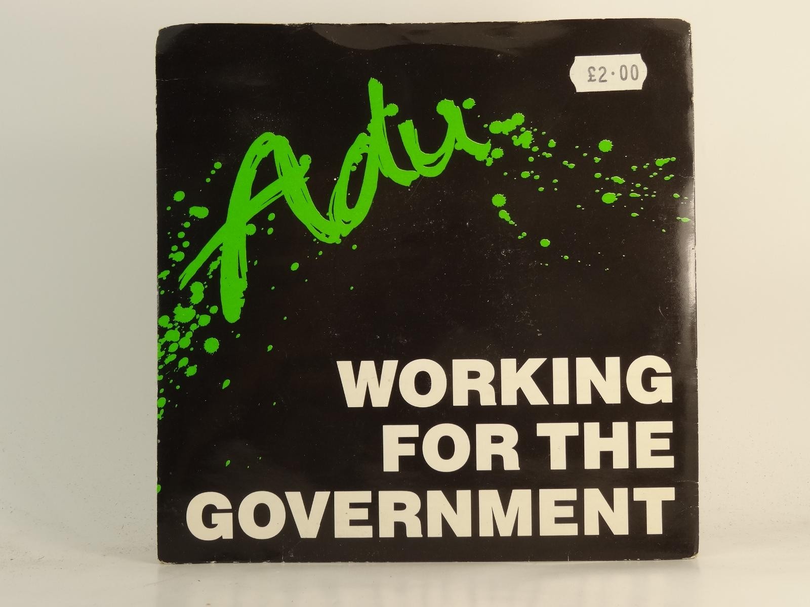 ADU WORKING FOR THE GOVERNMENT (78) 2 Track 7" Single including Picture Sleeve P
