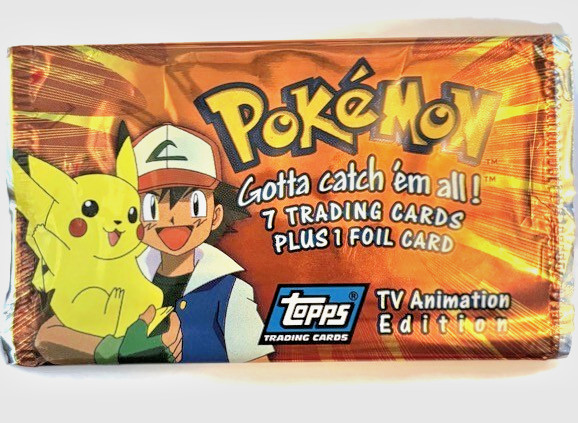 Topps TV Animation Pikachu Ash Empty Booster Pack Pokemon Clean Open M/NM