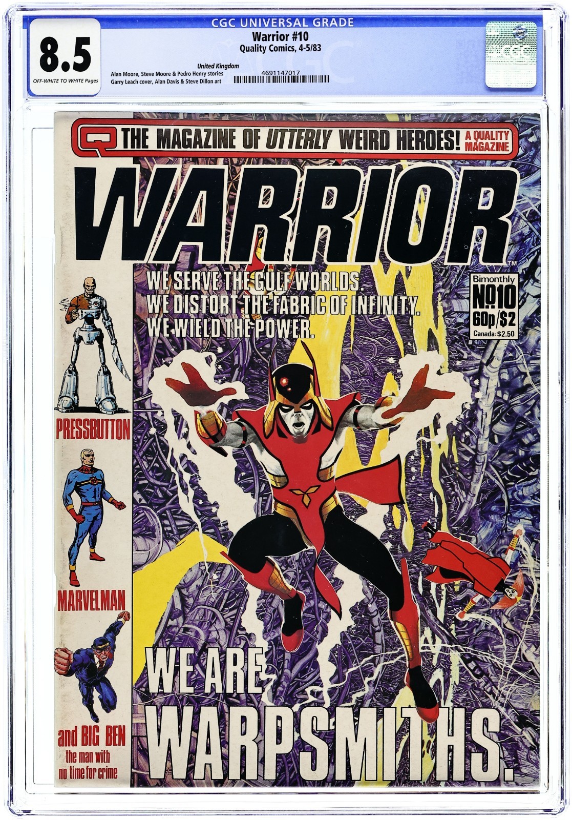 Warrior #10 UK Superhero Anthology Magazine - 1983 - CGC 8.5 - Garry Leach