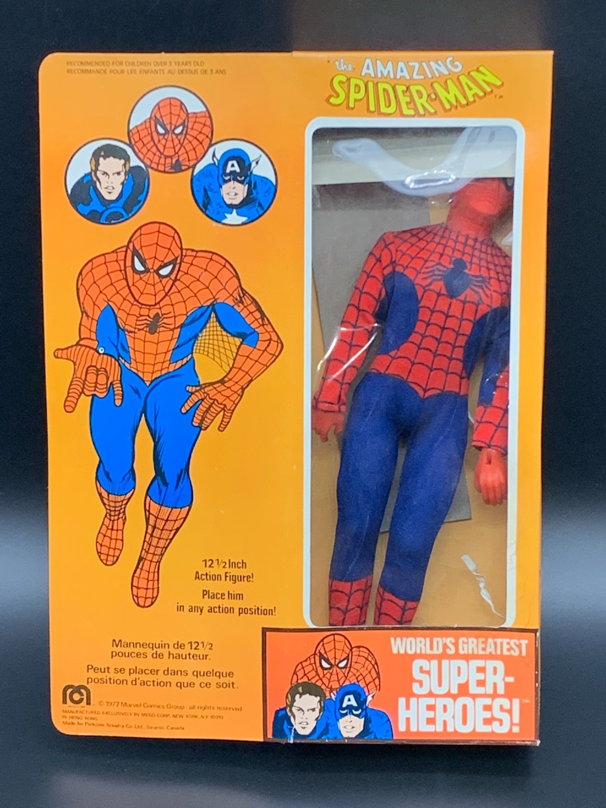 Mego World’s Greatest Super-Heroes Spider-Man 12 1/2 in Figure Boxed 1977