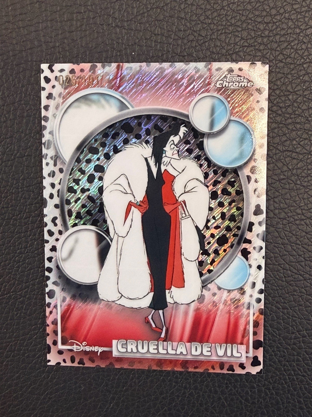 2026 Topps Chrome Disney Cruella De Vil 26/101 Dalmatian Print