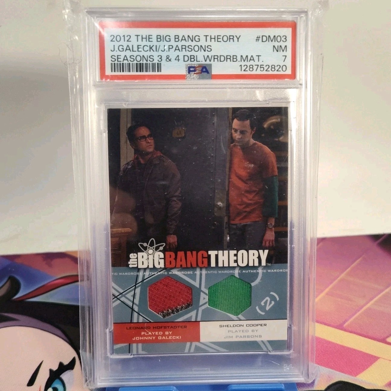 2012 Cryptozoic The Big Bang Theory Leonard & Sheldon doppia reliquia materiale PSA 7
