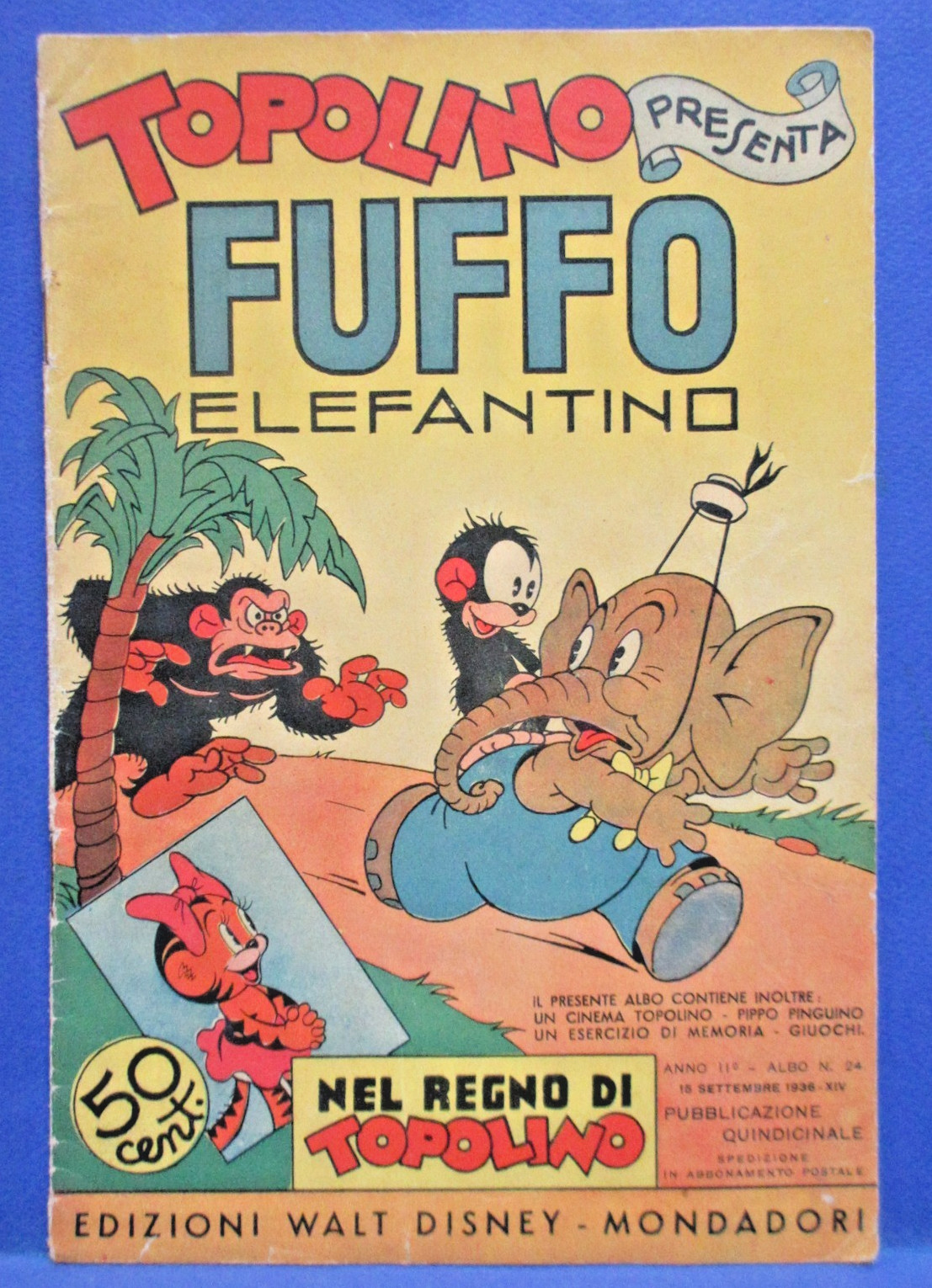 FUFFO ELEFANTINO Nel Regno di Topolino 24 DISNEY MONDADORI 1936 ottimo !!