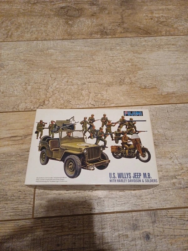 US Jeep Willys with Harley Davidson & Soldiers - Fujimi 1/76