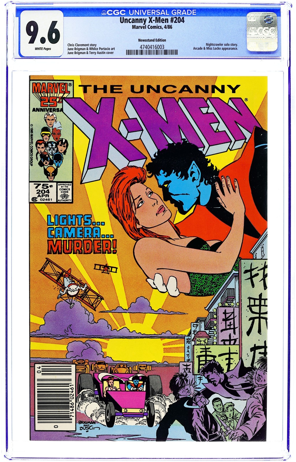 Uncanny X-Men #204N CGC 9.6 Edicola 1986 4740416003