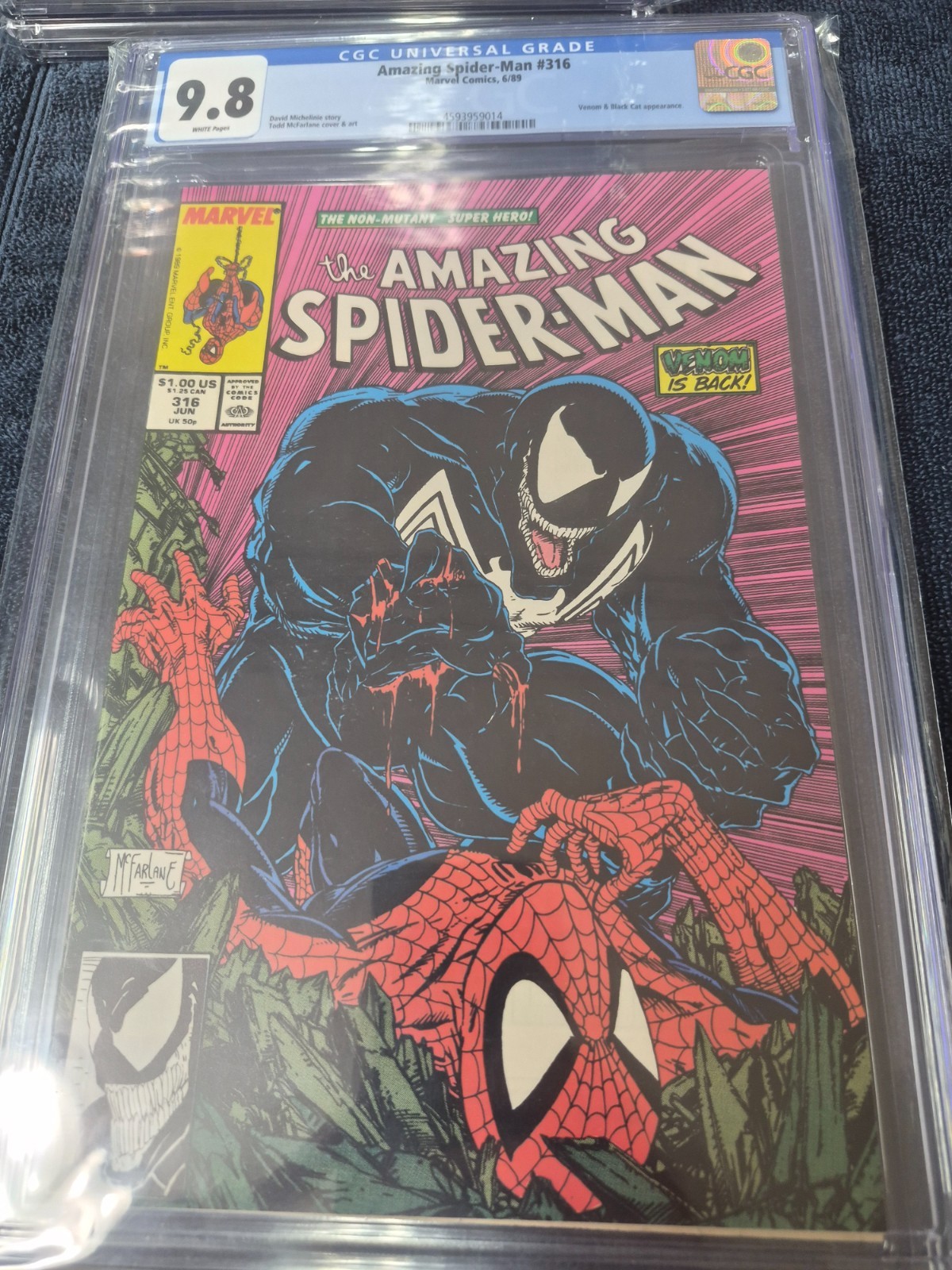 The Amazing Spider-Man 316 1989 CGC 9,8 pagine bianche Venom Todd McFarlane