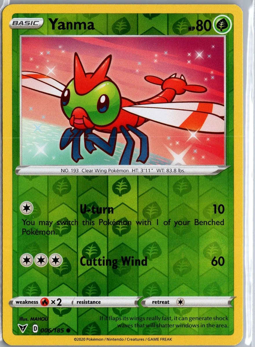 Yanma 006/185 Pokemon Comune Tensione Vivace Reverse Holo Giocato Leggermente