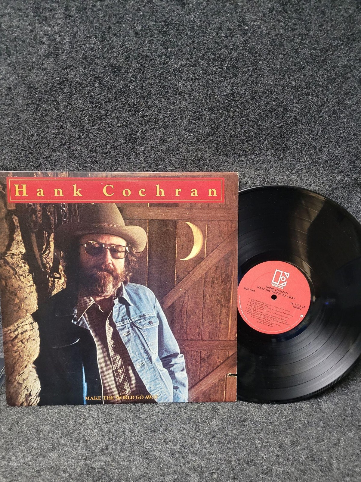Vintage Hank Cochran Make The World Go Away 12" Vinyl LP Elektra 1980 Country