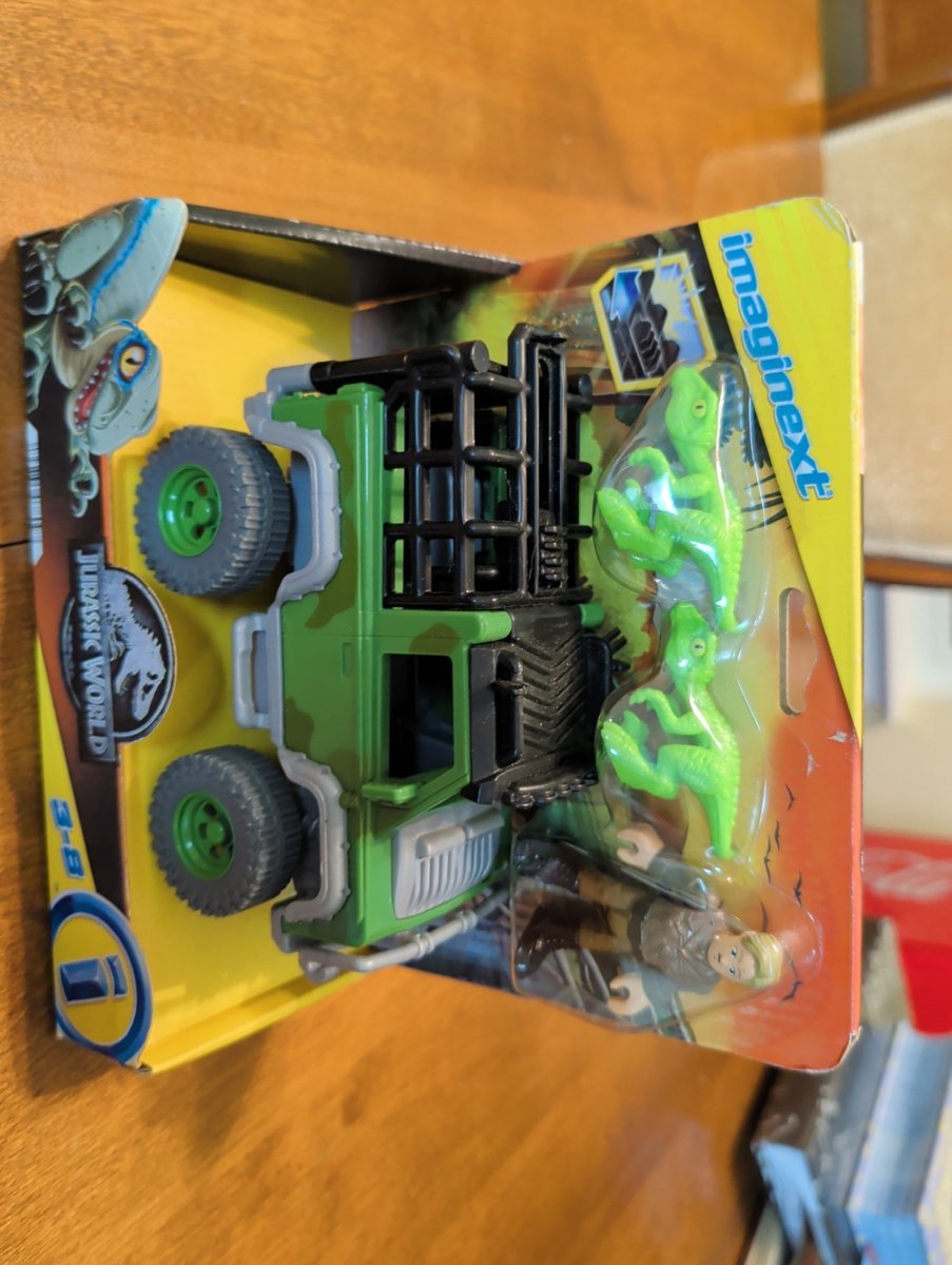 Fisher-Price Imaginext Jurassic World Dinosauro Giocattolo Detenzione Dr Grant Veicolo