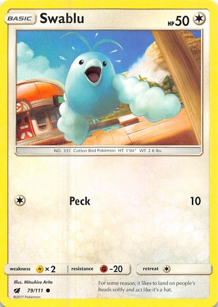 Swablu - 79/111 - Common - SM Crimson Invasion - Lightly Played