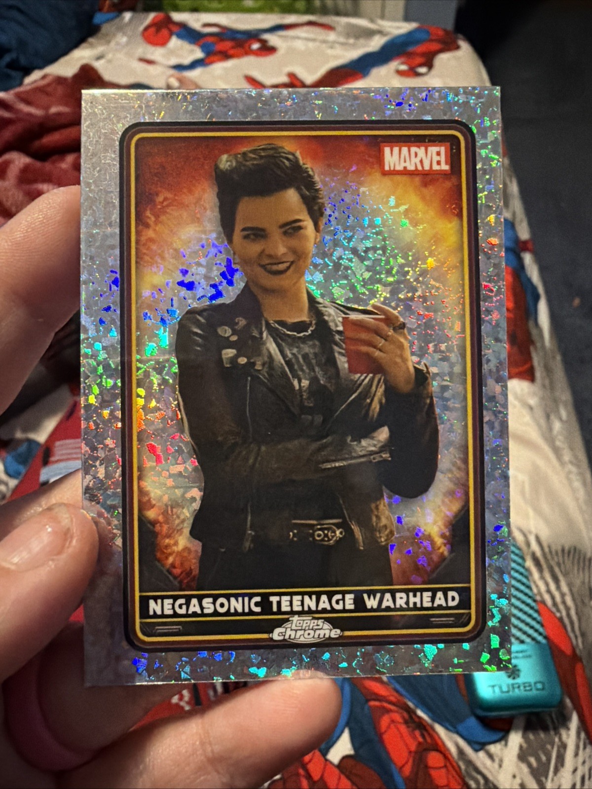 2025 Topps Chrome Deadpool #26 Negasonic Teenage Warhead MINI rifrattore diamanti