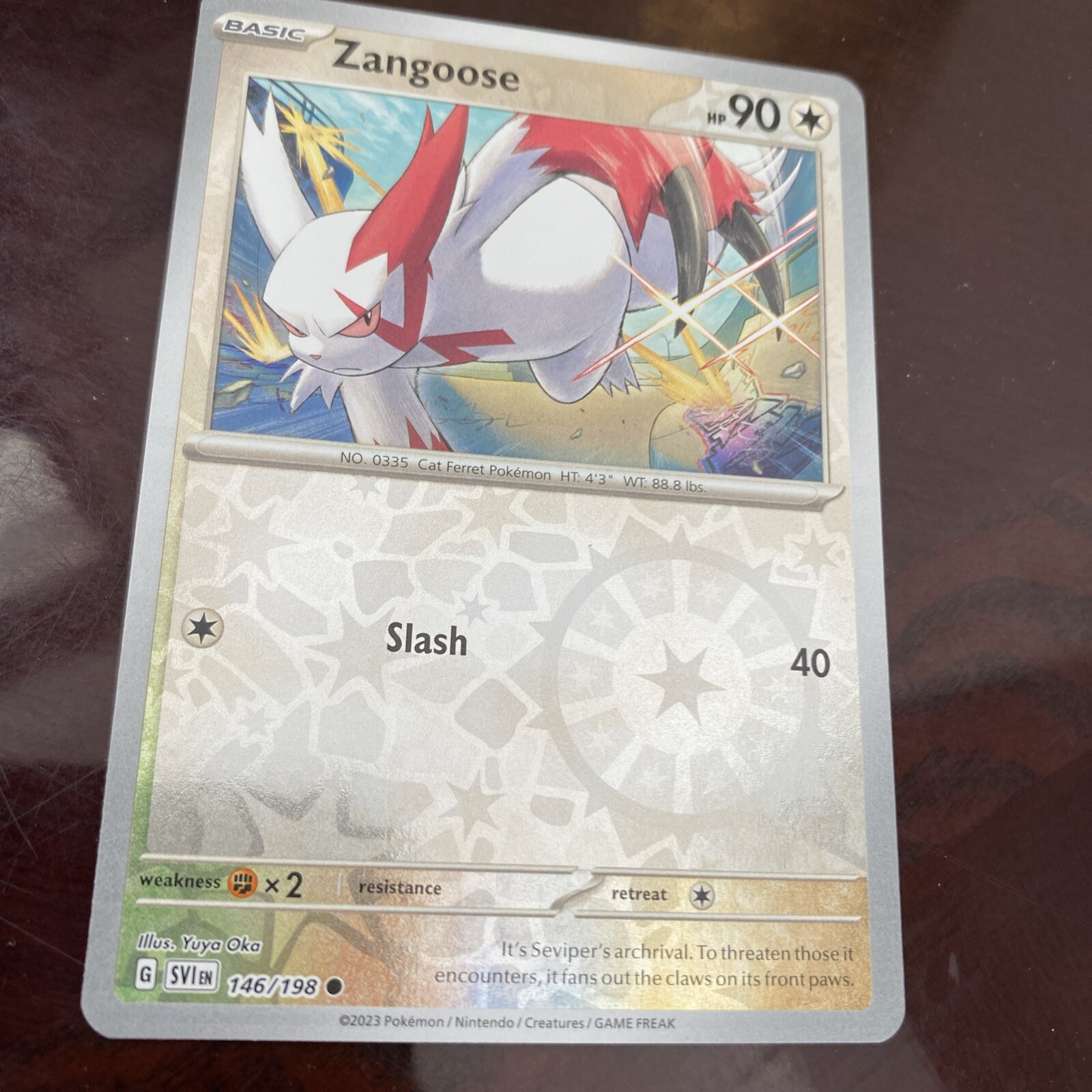  Zangoose 146/198 Set Base Comune Scarlatto e Viola Pokemon TCG CARD Reverse Holo