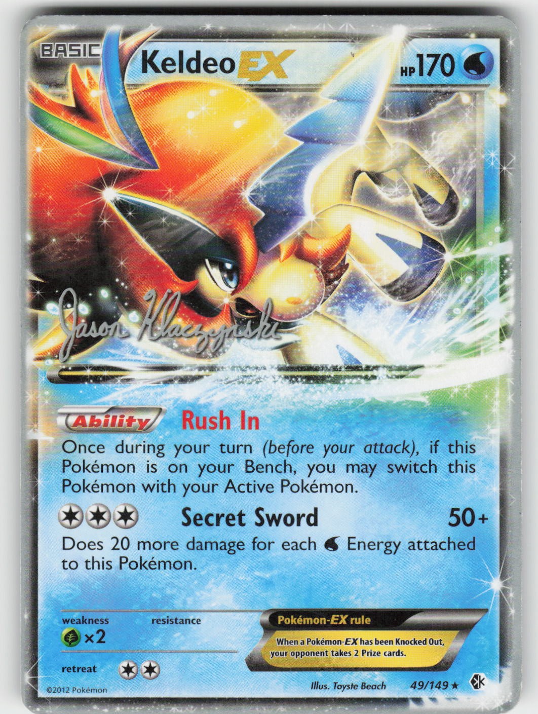 Keldeo EX - 2013 (Jason Klaczynski) UR World Championship Decks 49/149 LP