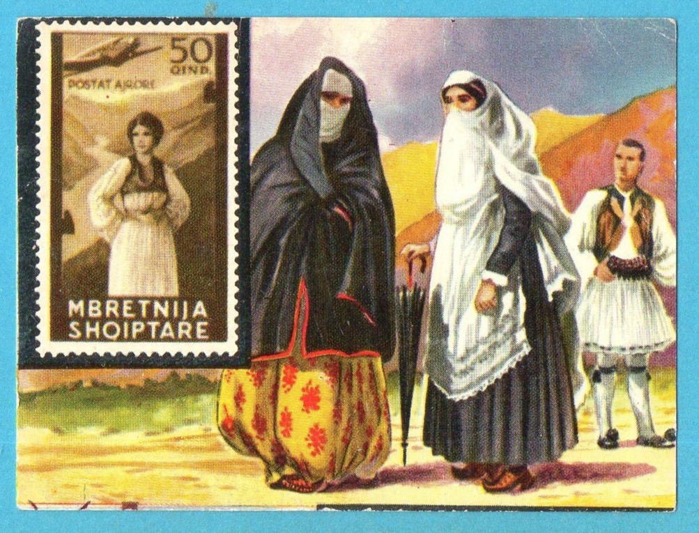 MONDO ALLA RIBALTA-DELL'ARTE-ANNI '50-Figurina n. 207-ALBANIA 1940-RECUPERATA