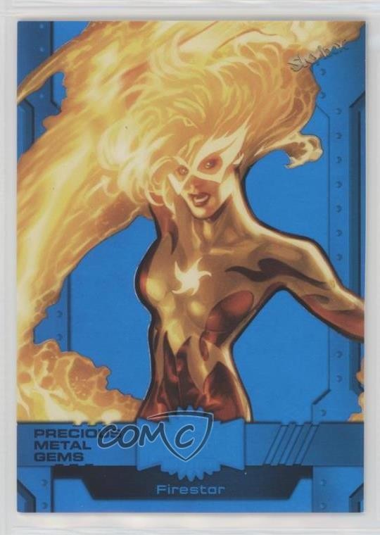 2024 Skybox Marvel Metal Universe Avengers PMG blu /50 Firestar #93 0kr0