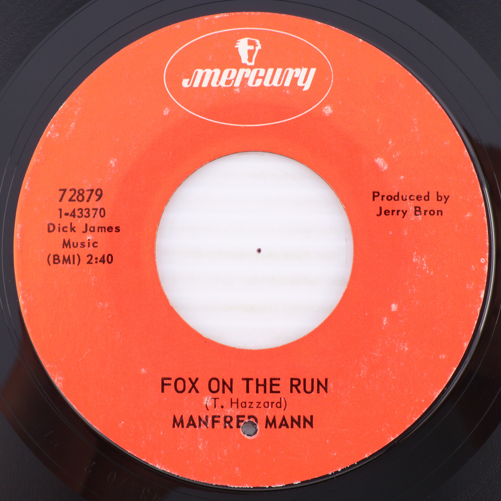 Manfred Mann – Fox On The Run / Too Many People - 1968 45 rpm 7" Record 72879