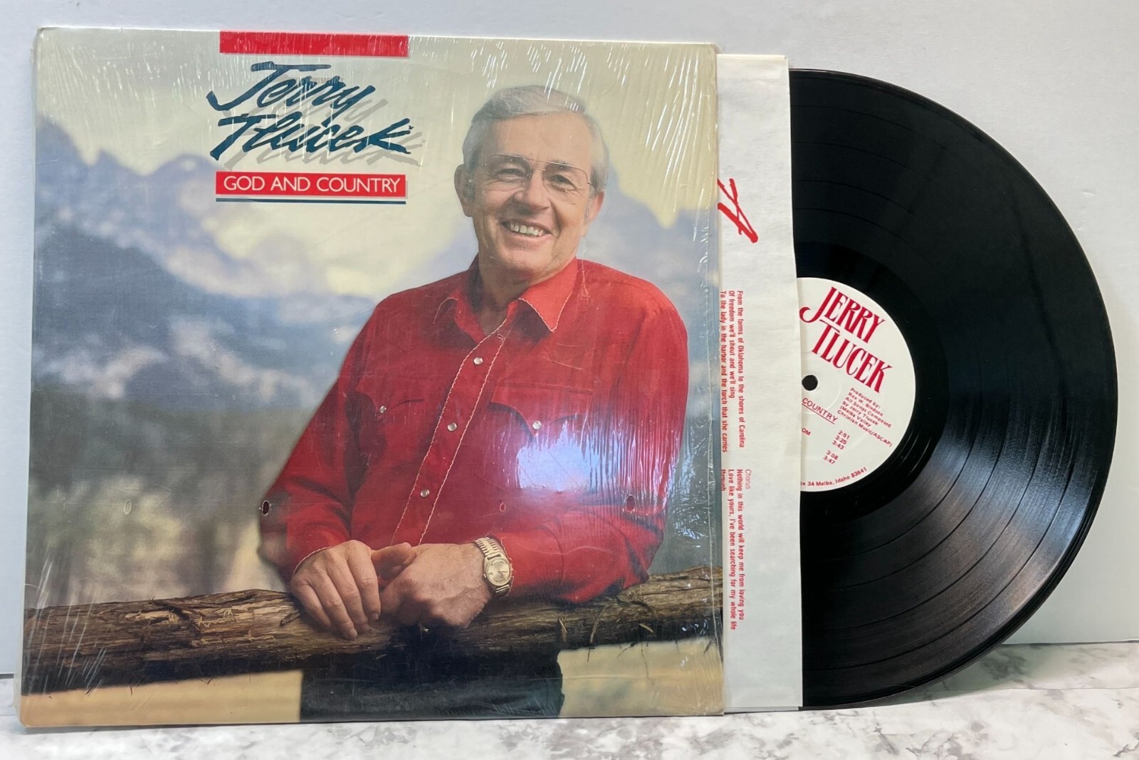 Jerry Tlucek God and Country Vinyl LP Country Gospel Private Press Melba Idaho