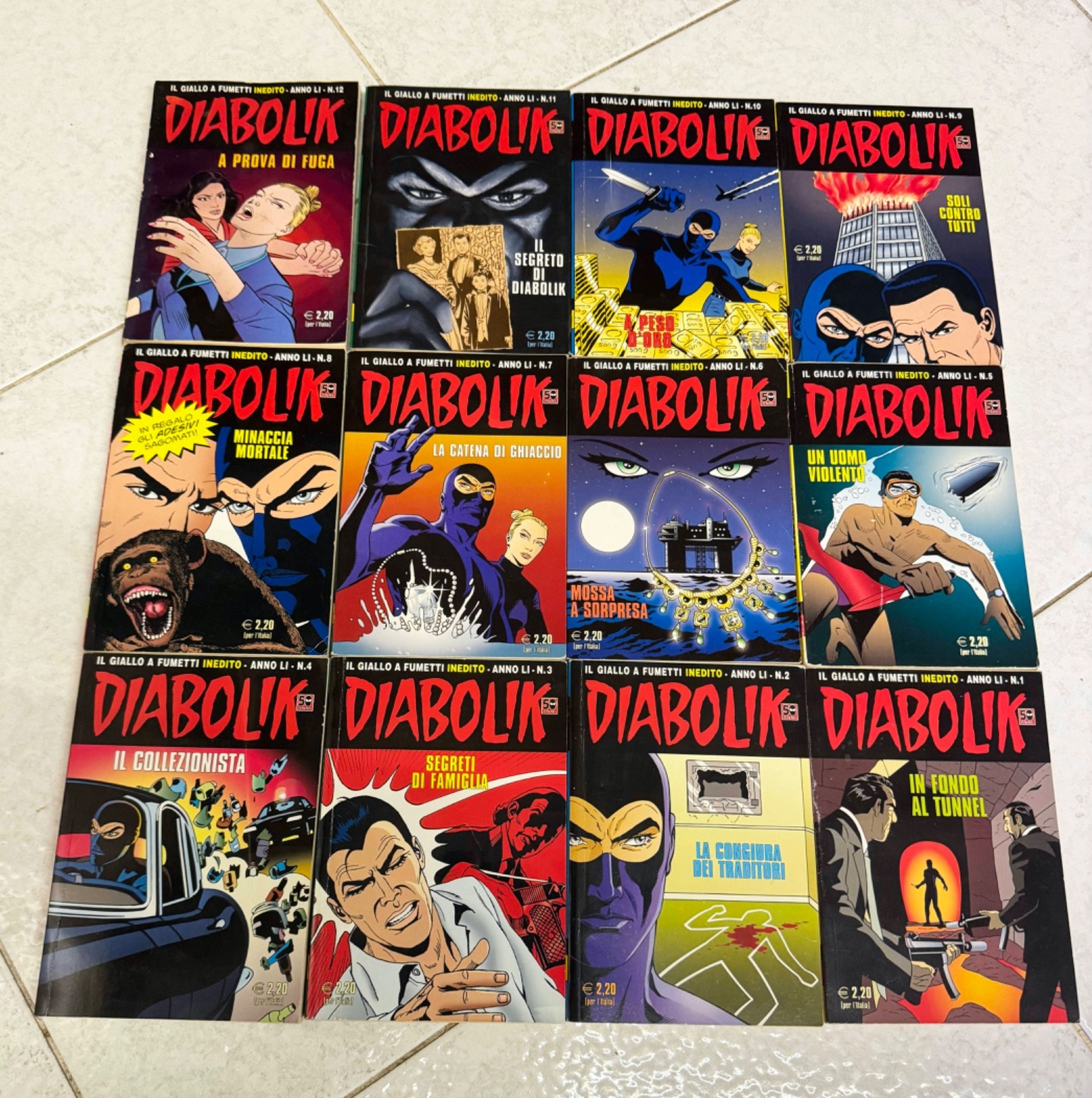 DIABOLIK INEDITO LI SERIE COMPLETA 12 NUMERI