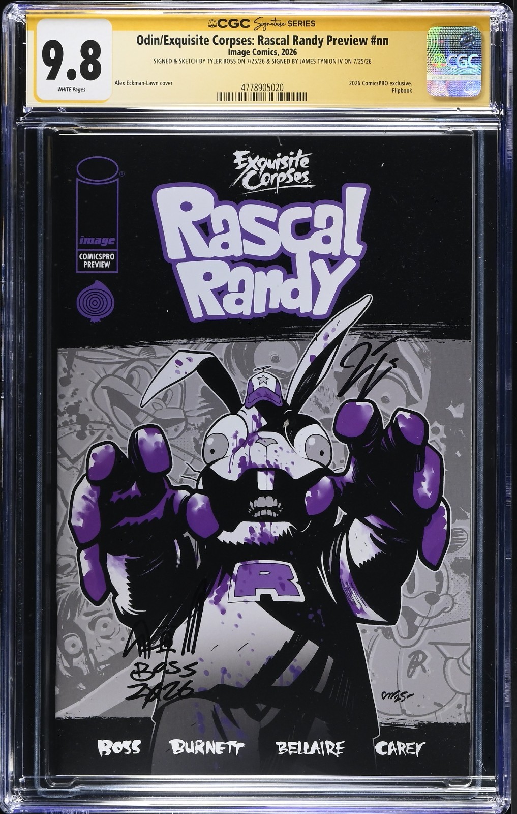 Immagine Odin & Rascal Randy ComicsPro Ashcan #1 CGC SS 9.8 FIRMATA Tynion Boss 2026