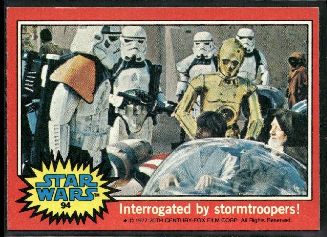 ⭐ Topps Star Wars Serie 2 1977. Interrogato dagli Stormtroopers #94 EX