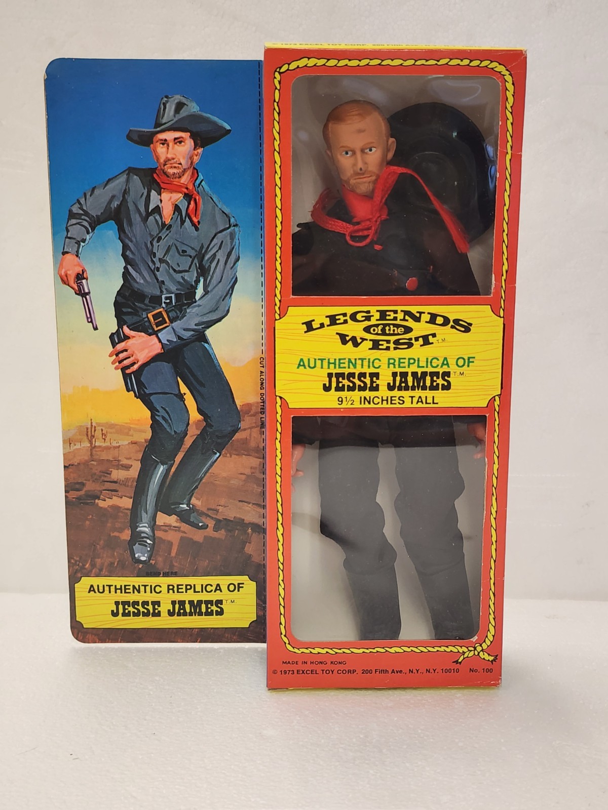 Figurina Jesse James Legends of the West 9,5" nuova con scatola 1973 Excel Hong Kong B11