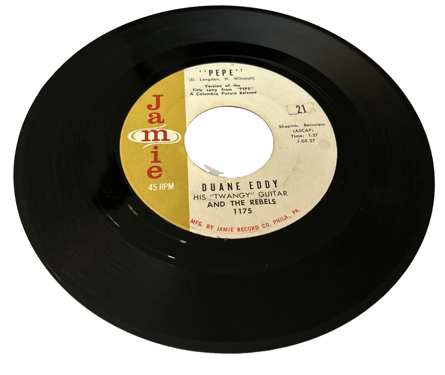 Duane Eddy - Pepe / Lost Friend 45 RPM Record (box27)