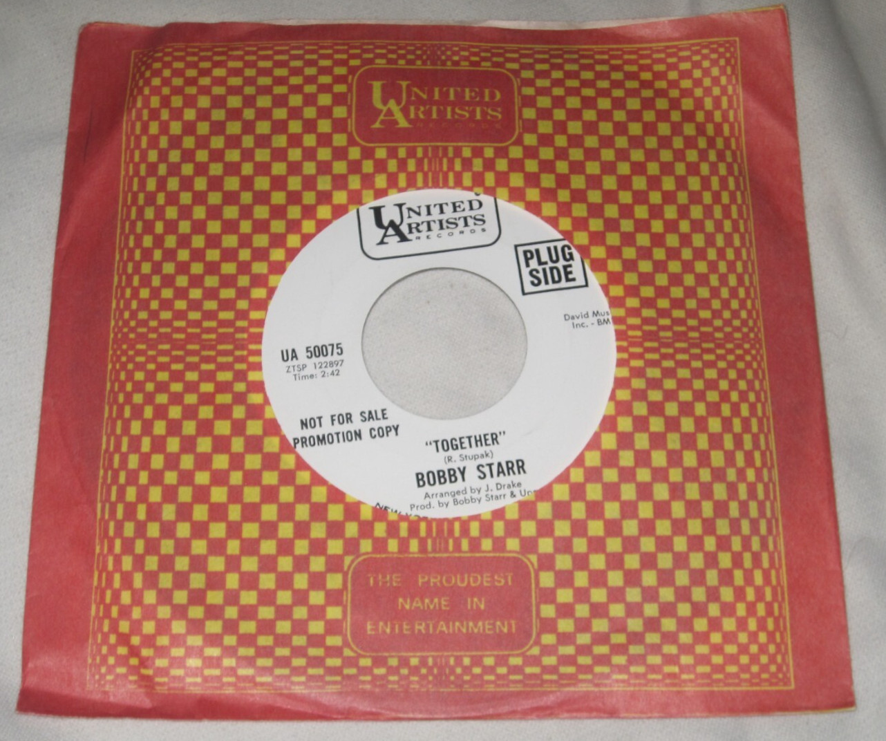 BOBBY STARR Together/Wallflower 45 Promo United Artists Soul Funk 1966