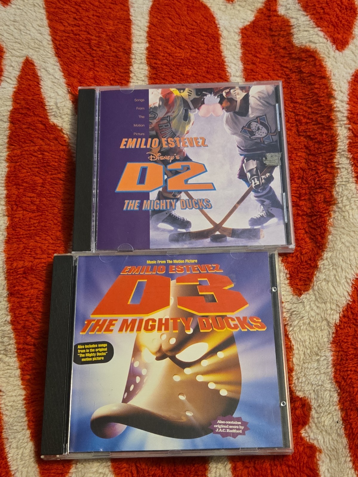 D2 + D3 The Mighty Ducks 94-96 Soundtracks CD Hollywood Records Emilio Estevez