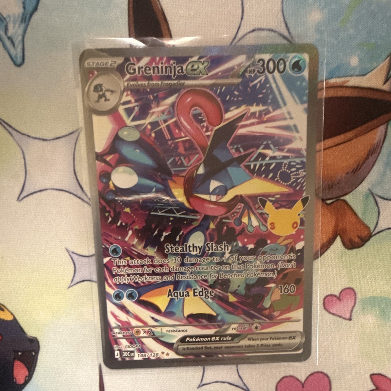 Nintendo Greninja ex 148/128 30° anniversario SIR EN 300HP PSA 10 degno