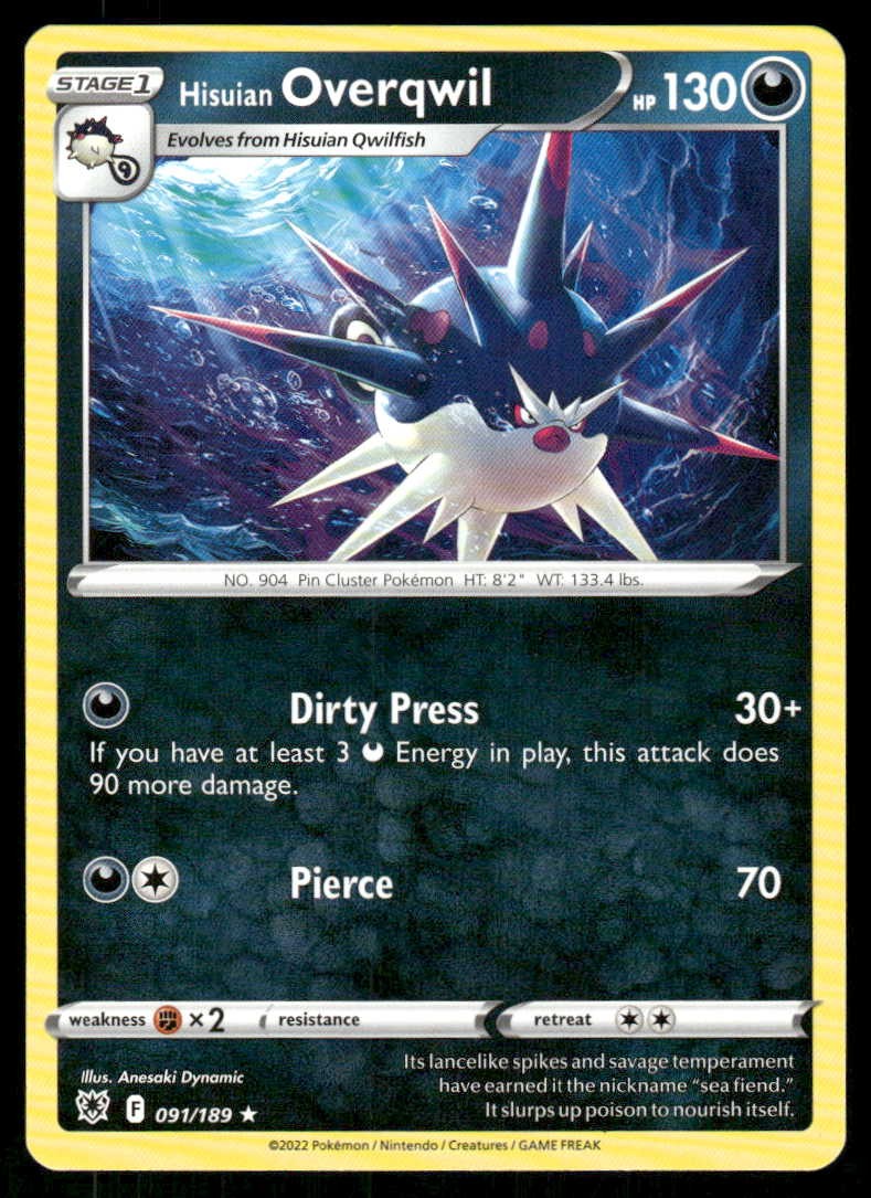 Pokemon Hisuian Overwil Radianza Astrale 091/189 R quasi nuovo/m