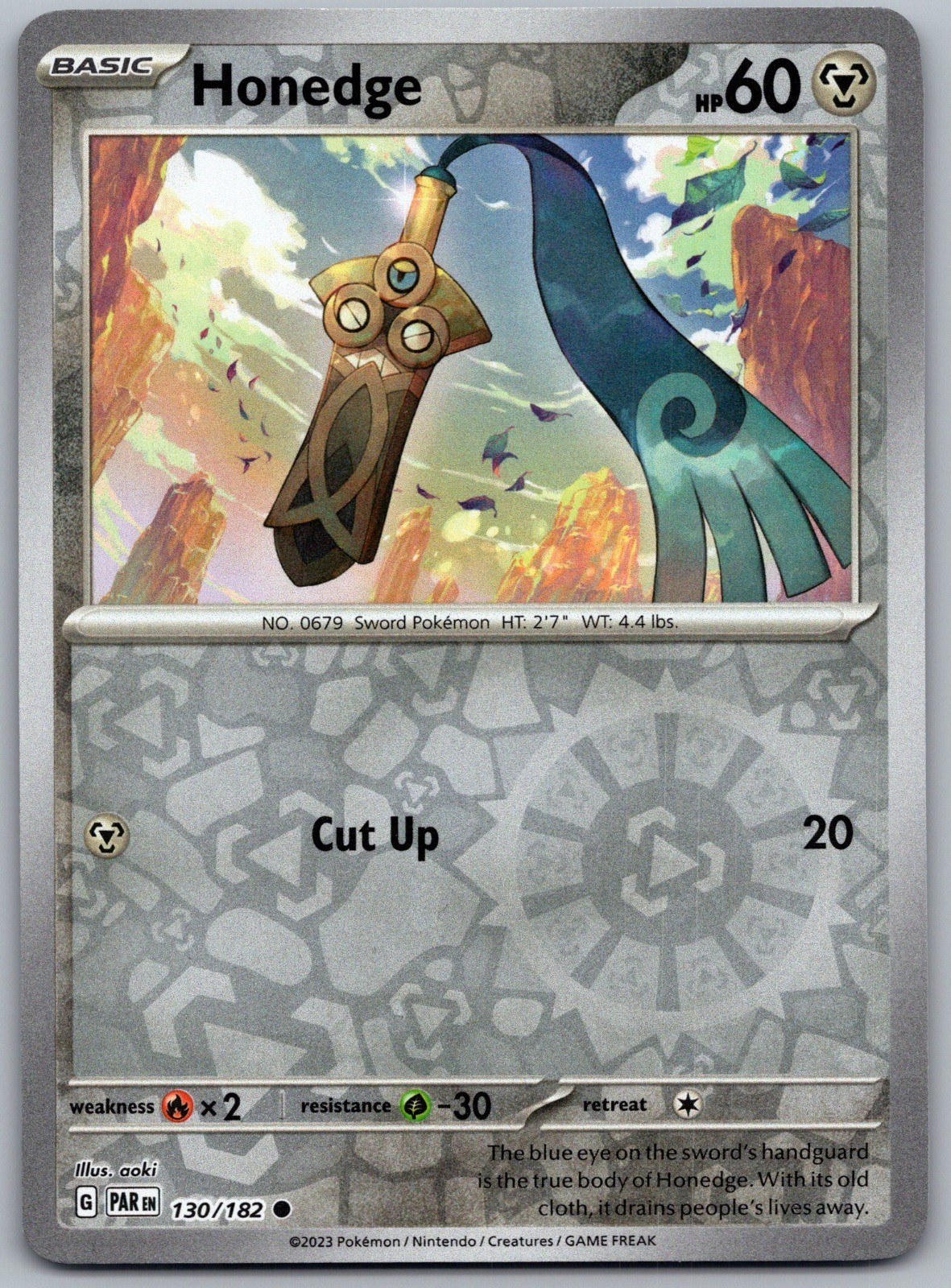 Honedge 130/182 Reverse Holo Common SV04: Paradox Rift quasi nuovo