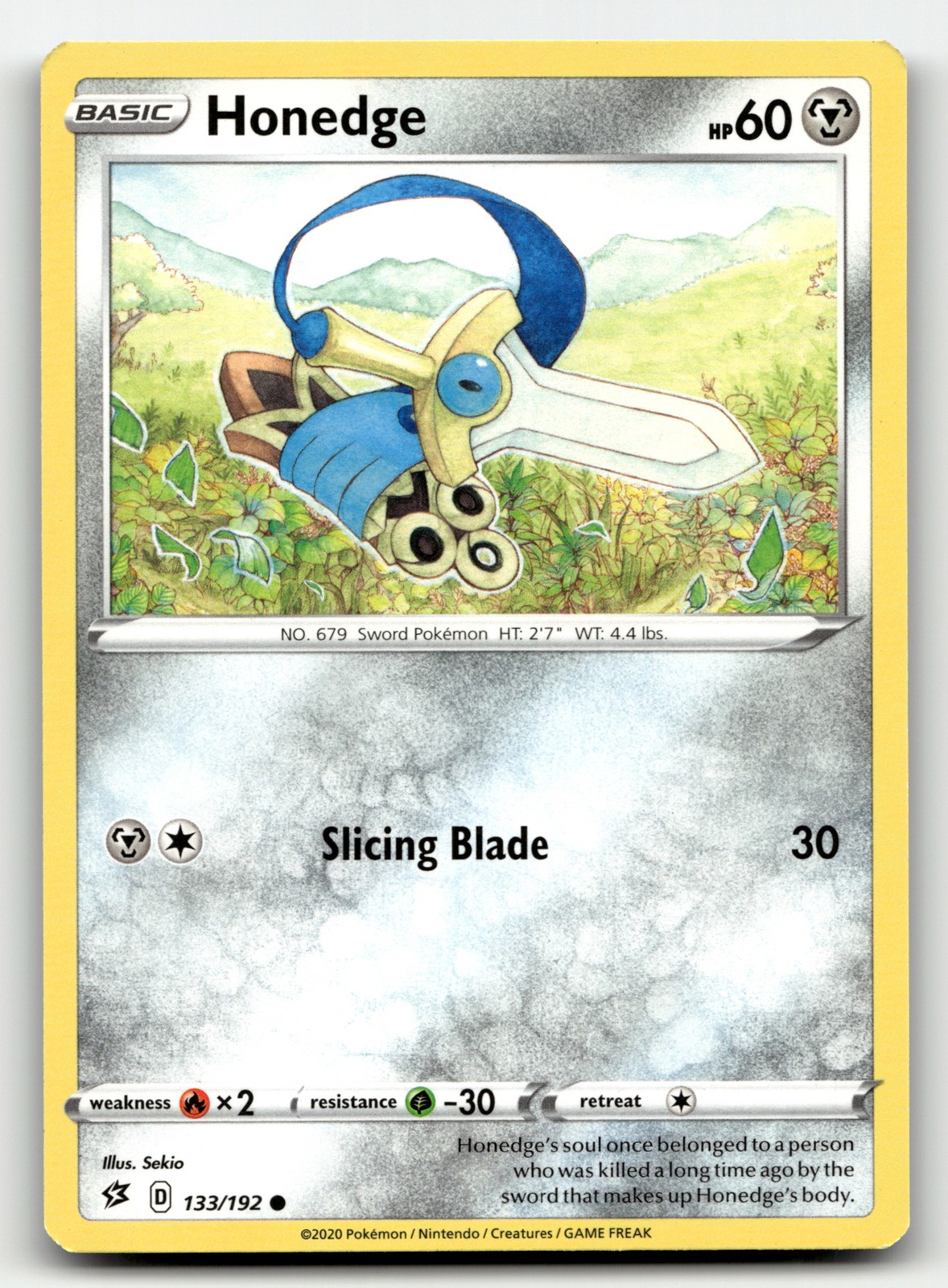 Honedge 133/192 Rebel Clash Common Pokemon TCG [MP]