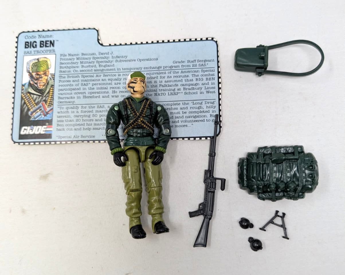 Figurina GI JOE ARAH Big Ben completa di scheda 1991 Vintage G.I.