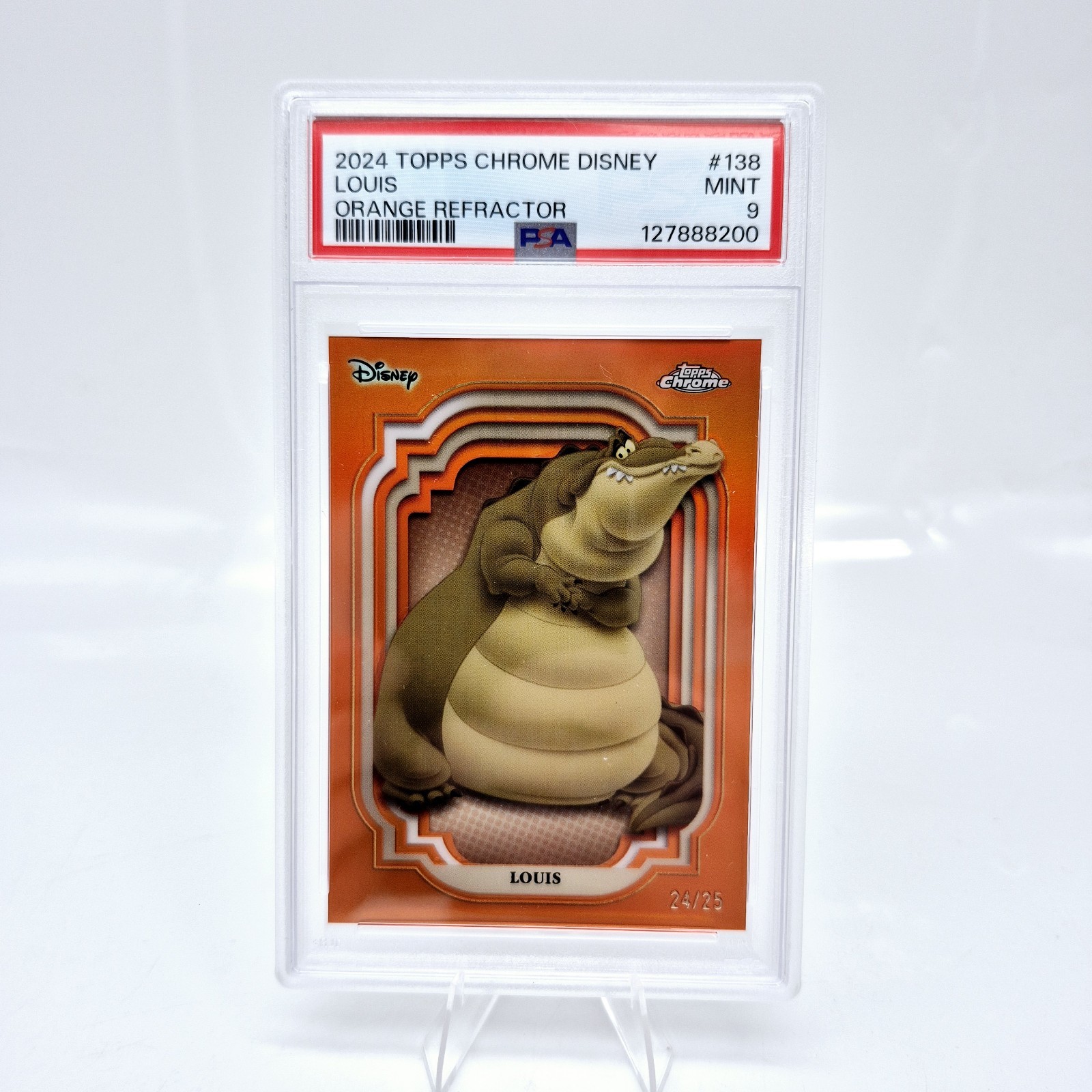 2024 Disney Topps Chrome Louis #138 PSA 9 arancione /25 principessa rana 