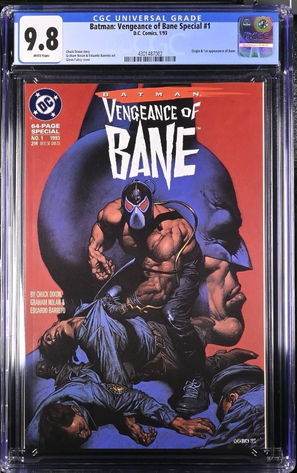 BATMAN: VENGEANCE OF BANE SPECIAL #1 CGC 9.8, ORIGIN & 1ST APPEARANCE OF BANE