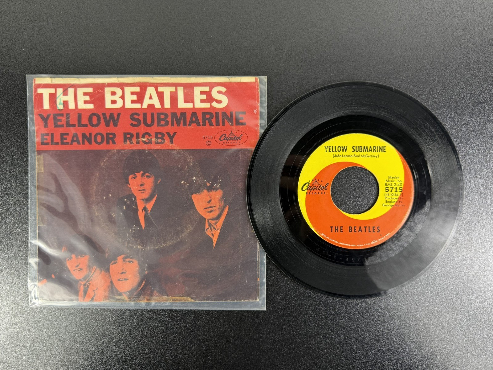 The Beatles Yellow Submarine / Eleanor Rigby 45 Picture Sleeve 1966 Capitol 5715