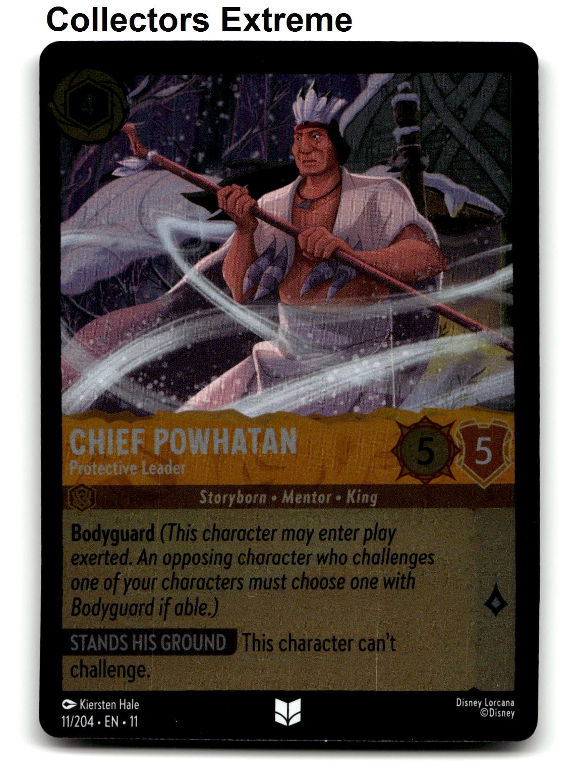 Disney Lorcana Winterspell Card #11 Chief Powhatan - Leader Protettivo (Foil)