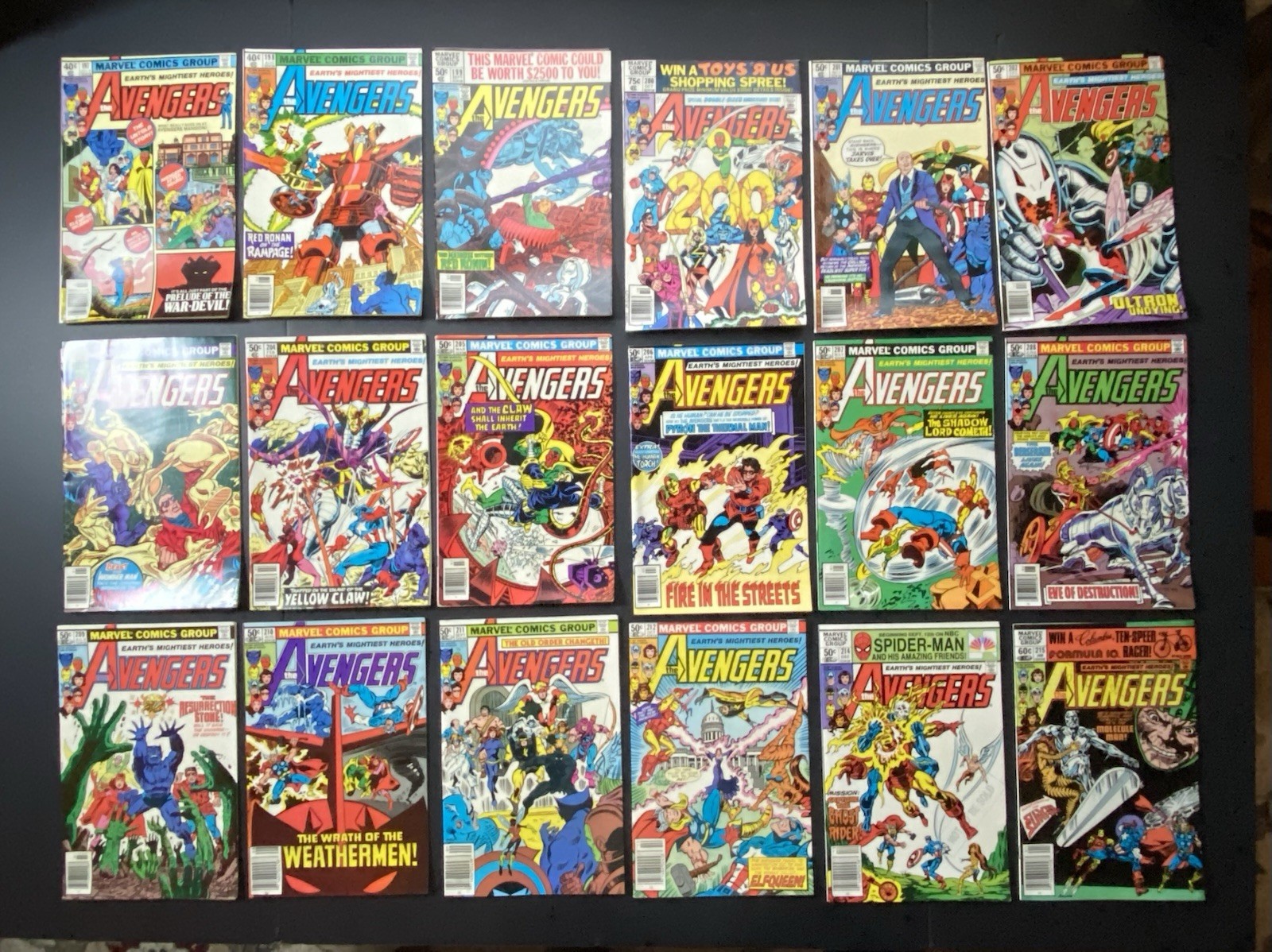 Avengers #197-212, 214-215 Lotto 18 Marvel Comics 1980-82 Età del Bronzo VF Ultron