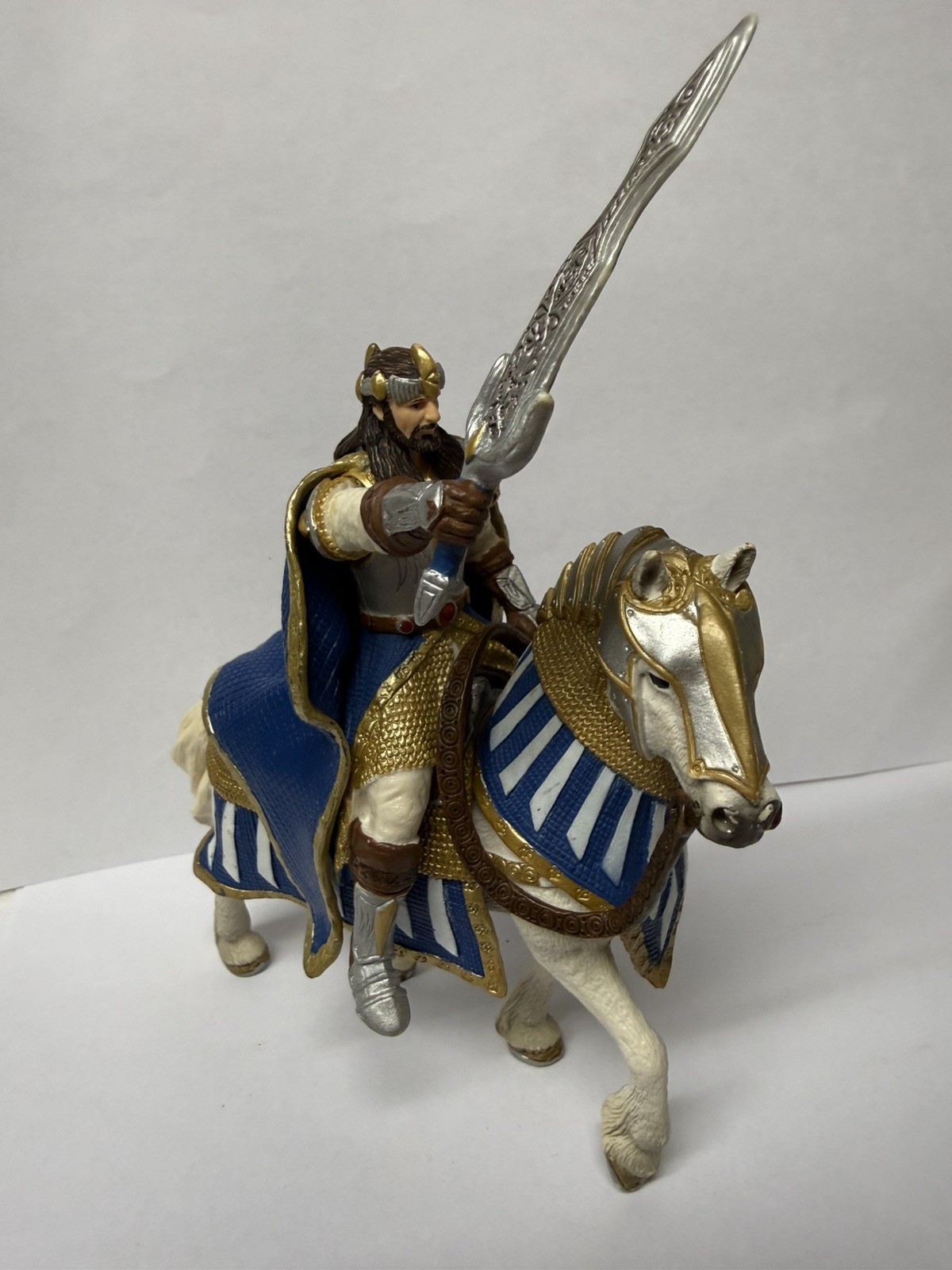 Schleich Eldrador 70119 cavaliere grifone re a cavallo, lancia/braccio mobile raro