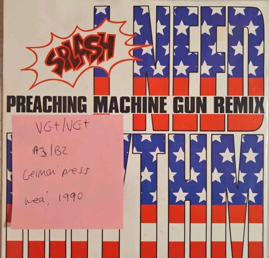 Splash I Need Rhythm Vinyl Record 7" VG+/VG+ YZ515 1990