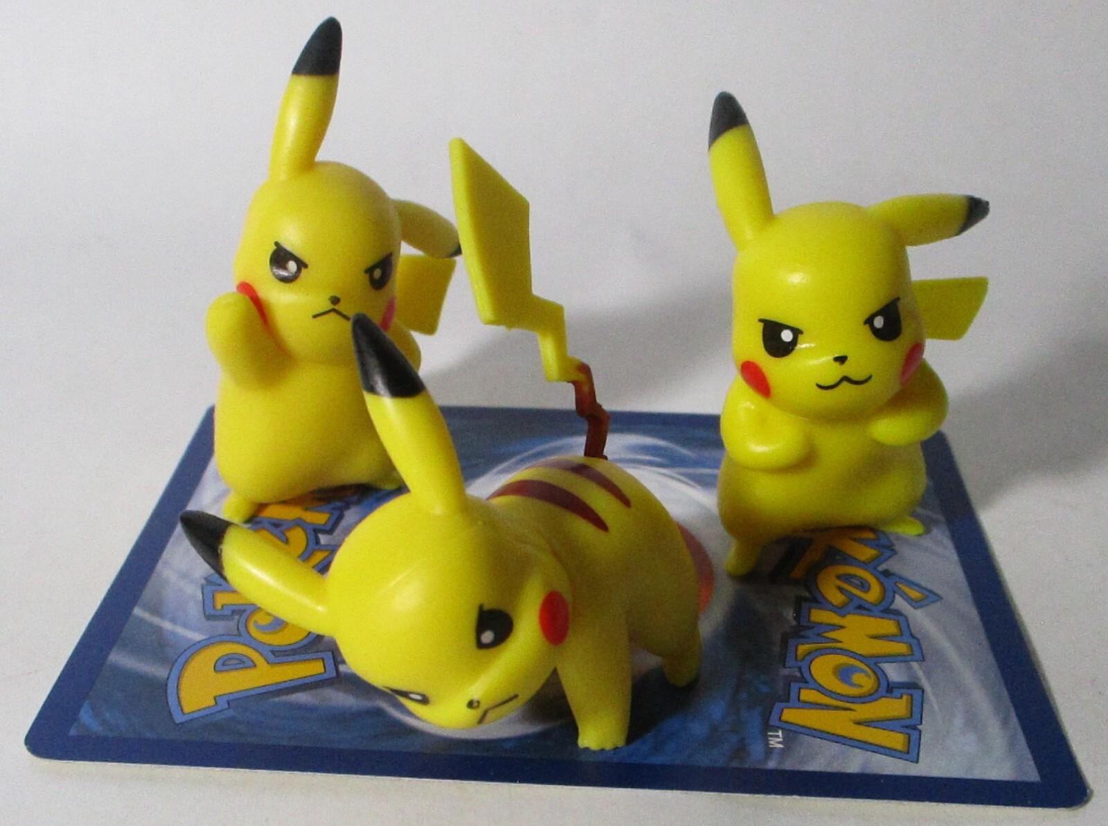 Lotto 3 Pikachu Vintage TOMY CGTSJ 1,5" Pokemon Action Figure Giocattolo PVC Autentico