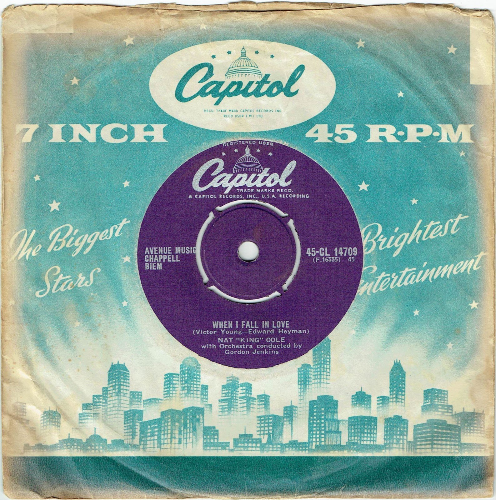 Nat "King" Cole - When I Fall In Love/Calypso Blues CL14709 VG Hear It!