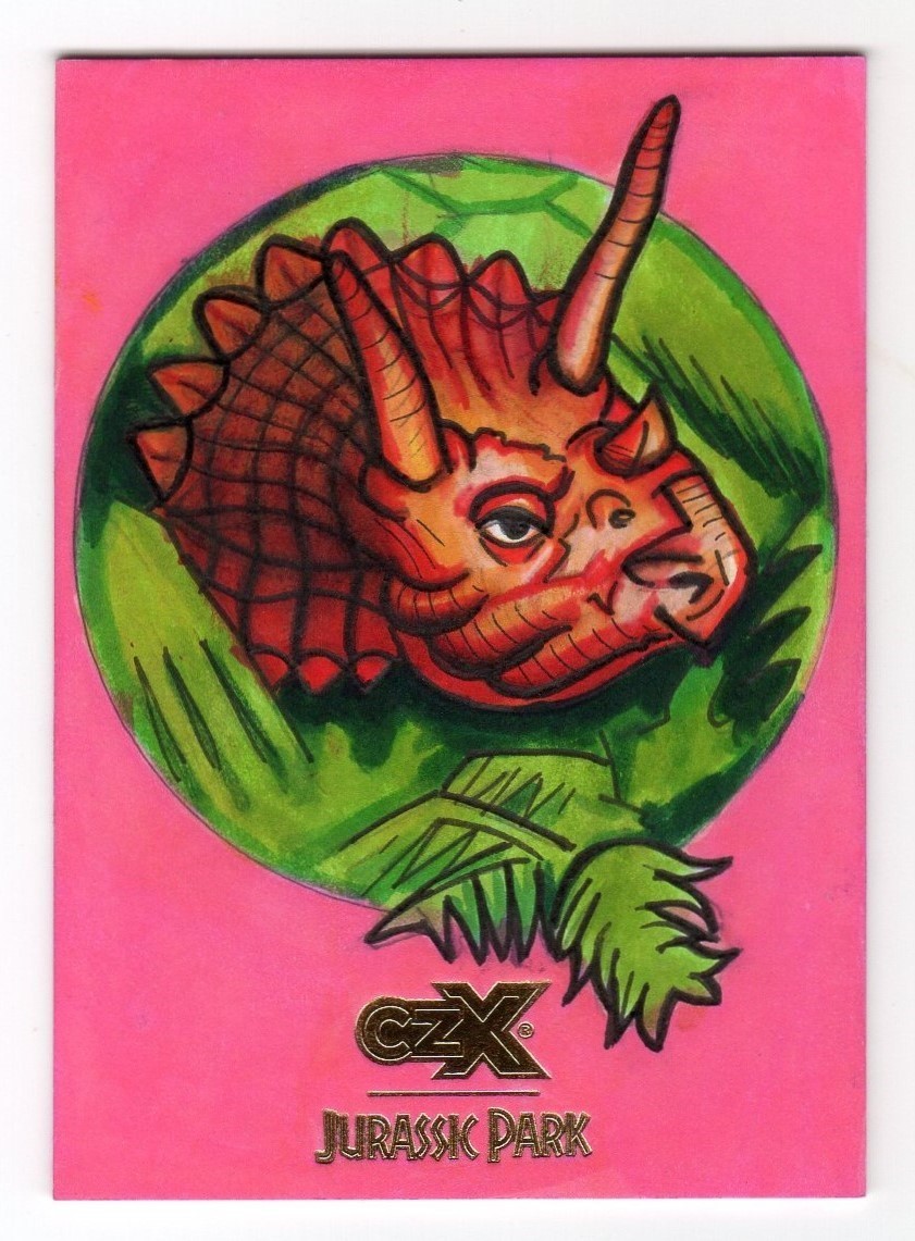 Cryptozoic CZX Jurassic Park Triceratops 1/1 Artist Sketch by Hal Moore