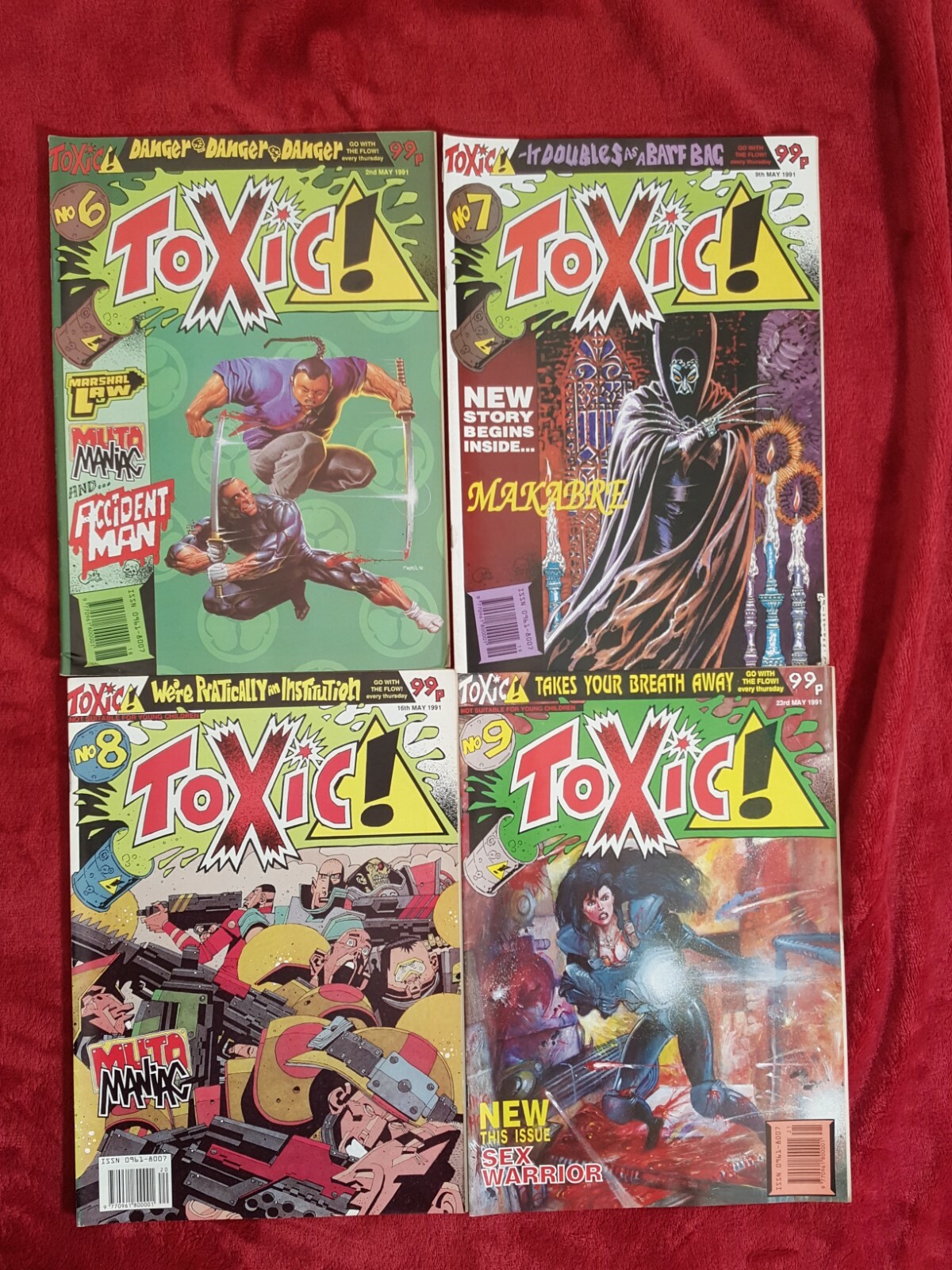 Toxic! Comic - No. 6, 7, 8 & 9 - UK 90's 4x Comic Bundle - Not Childrens Comic 