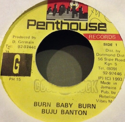 Buju Banton - Burn Baby Burn (7") (Very Good Plus (VG+)) - 2791426279
