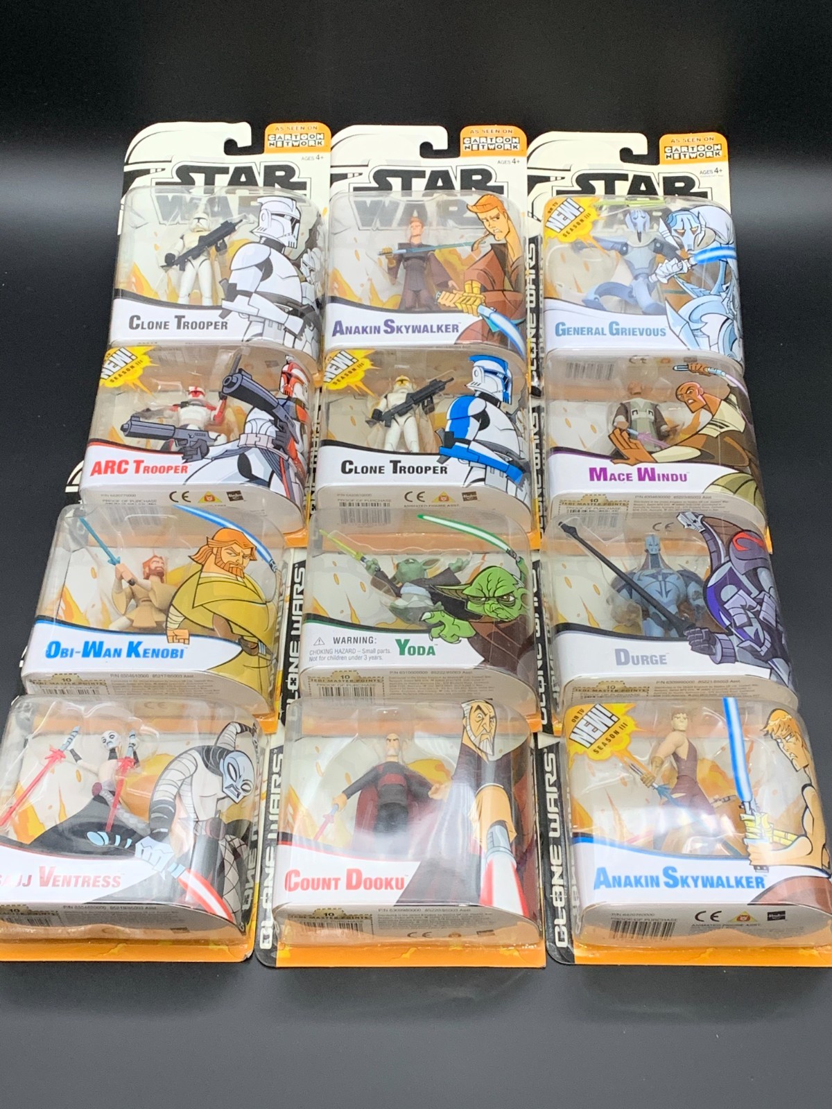 Star Wars Clone Wars Action Figure COMPLETE LOT 12 Cartoon Network New 2003