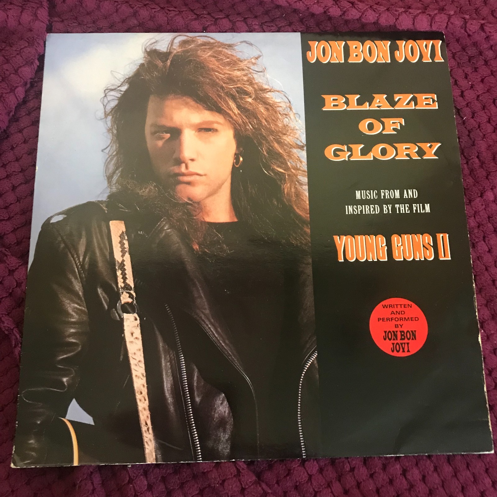 JON BON JOVI - BLAZE OF GLORY . 12" VINYL SINGLE