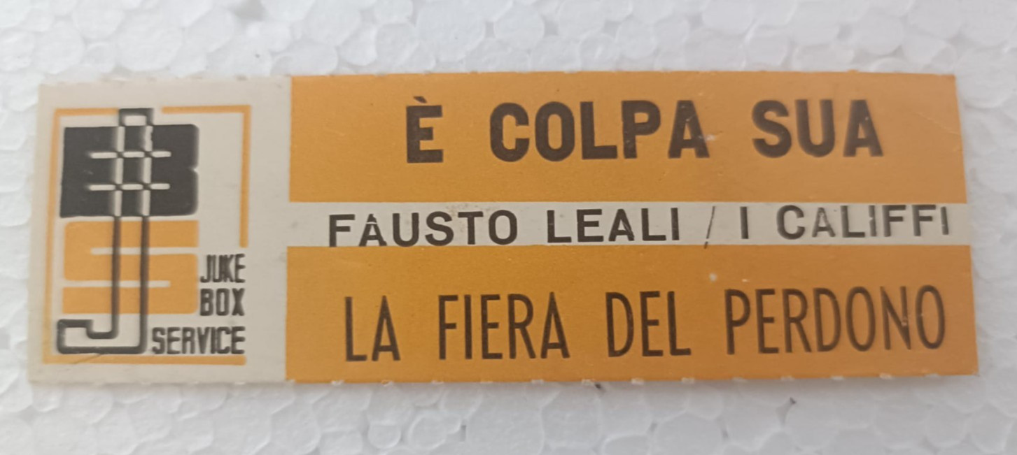 Sticker Jukebox Juke box 45 giri 7'' - Fausto Leali - è colpa sua - I Califfi