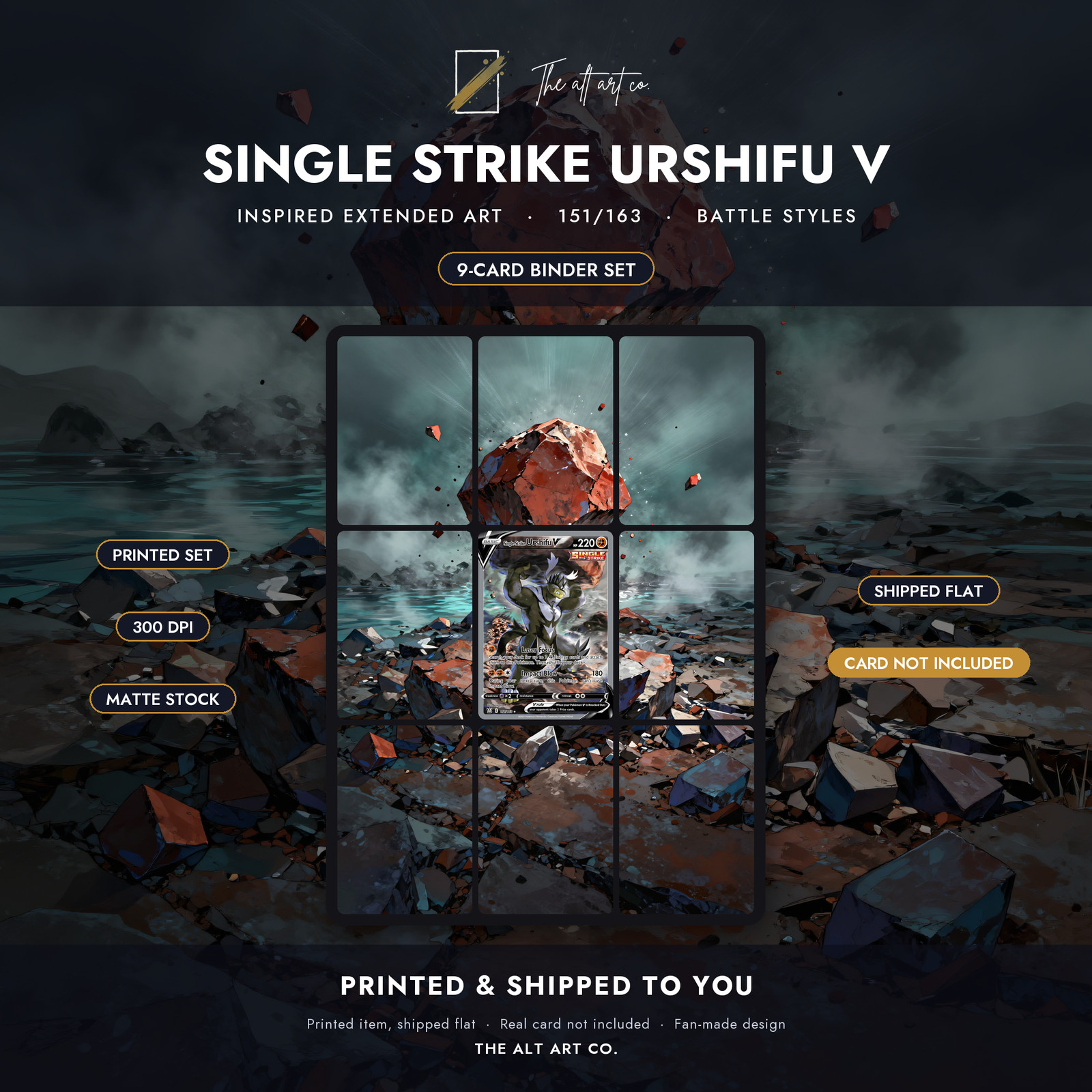 Pokemon Single Strike Urshifu V 151/163 Battle Styles Extended Art Binder Insert